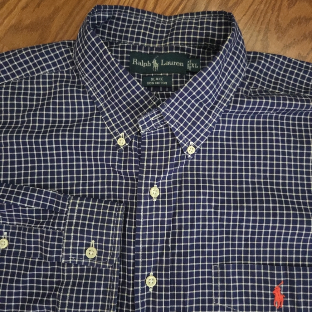 Ralph Lauren Men's Blue Checkered Shirt